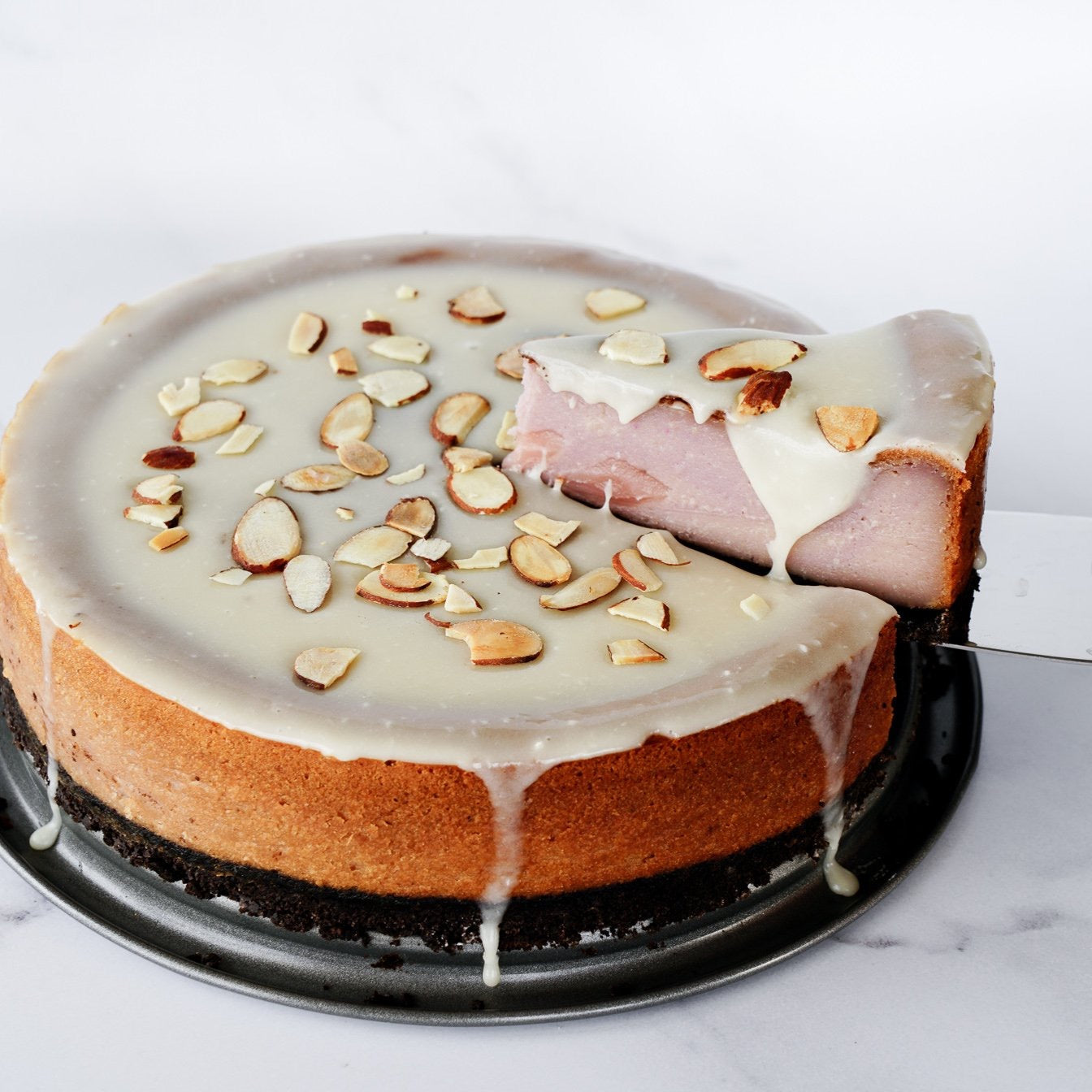 Taro Oreo Baked Cheesecake