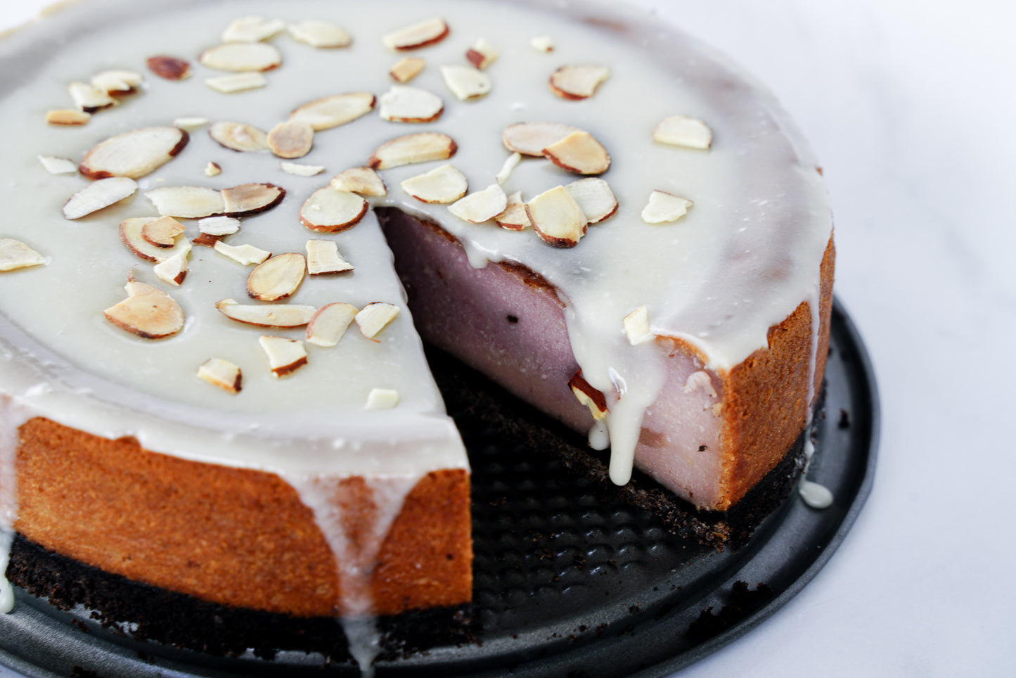 Taro Oreo Baked Cheesecake