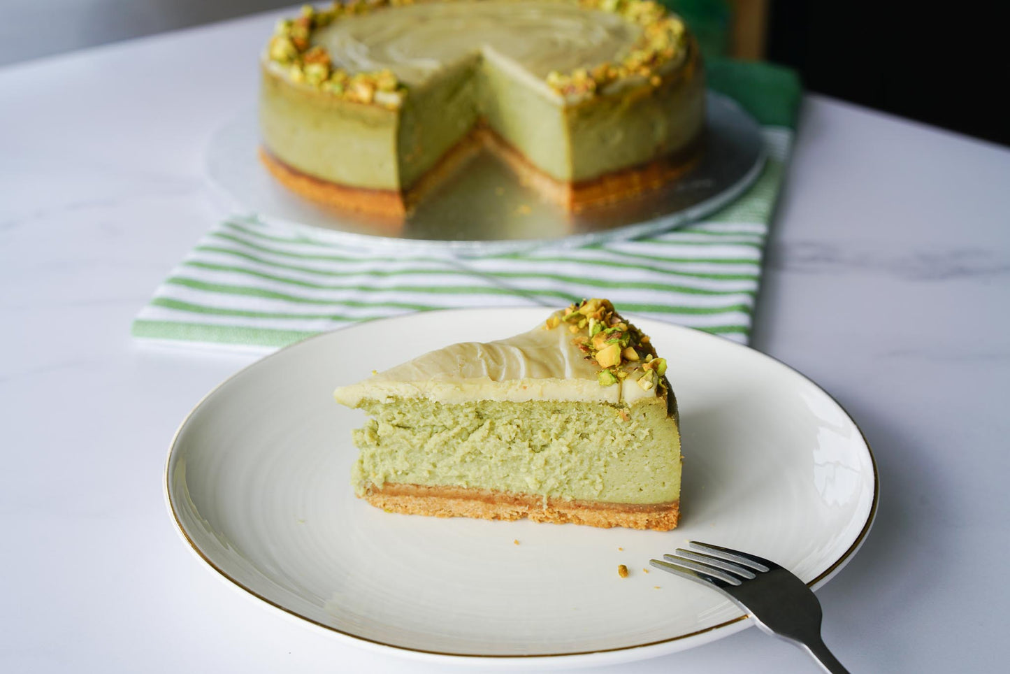 Matcha White Chocolate Baked Cheesecake