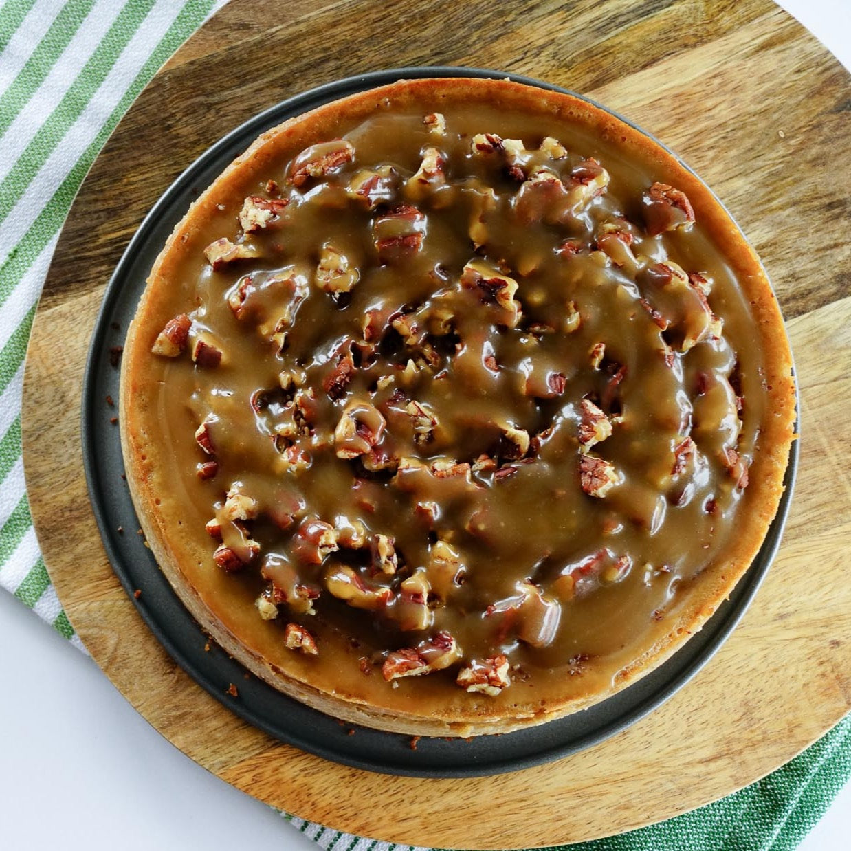 Salted Caramel Pecan Baked Cheesecake