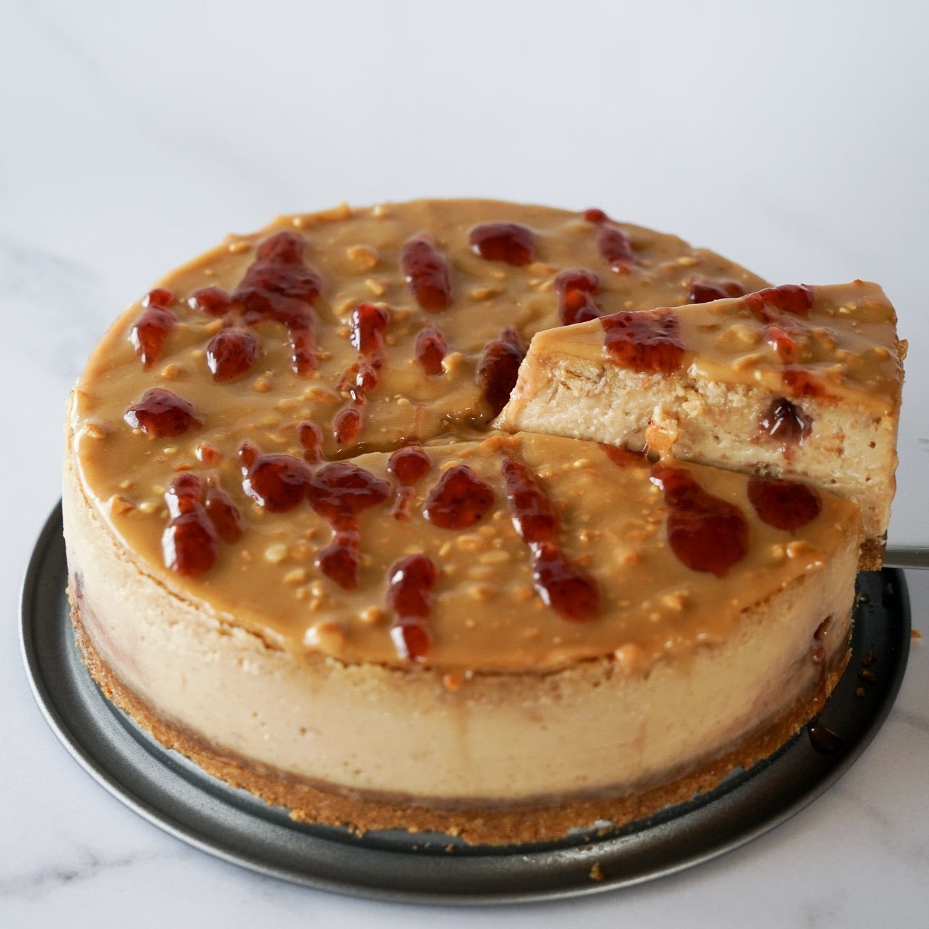 PB&J Baked Cheesecake