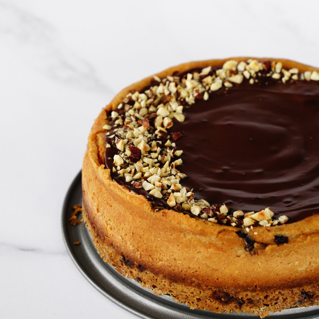 Hazelnut Chocolate Cookie Dough Baked Cheesecake